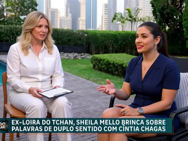 Cíntia Chagas e Sheila Mello debatem português no Domingo Espetacular